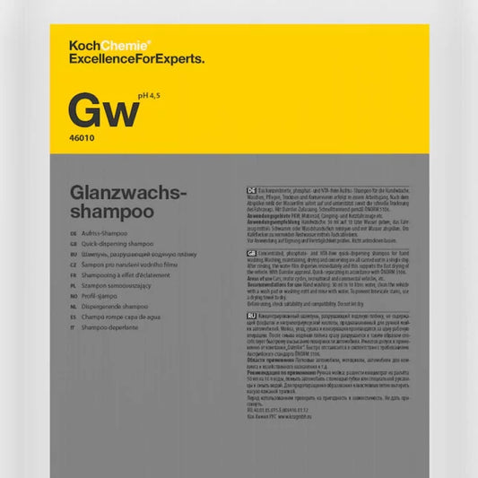 Koch Chemie Glanzwachsshampoo – Shampoing carrosserie avec effet autoséchant | 10L